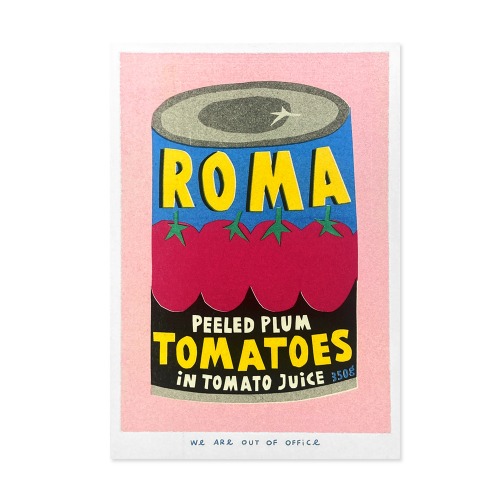 로마 플럼 토마토 캔 리소그래피 미니 포스터 13X18